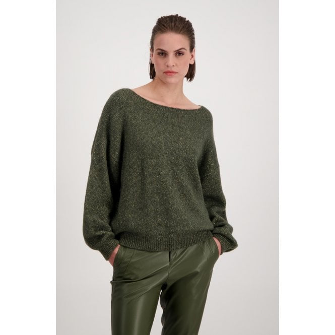 Monari Sweater in Olive with Lurex thread.