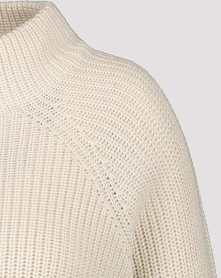 Monari Fishermans Rib Sweater - Pearl
