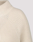 Monari Fishermans Rib Sweater - Pearl