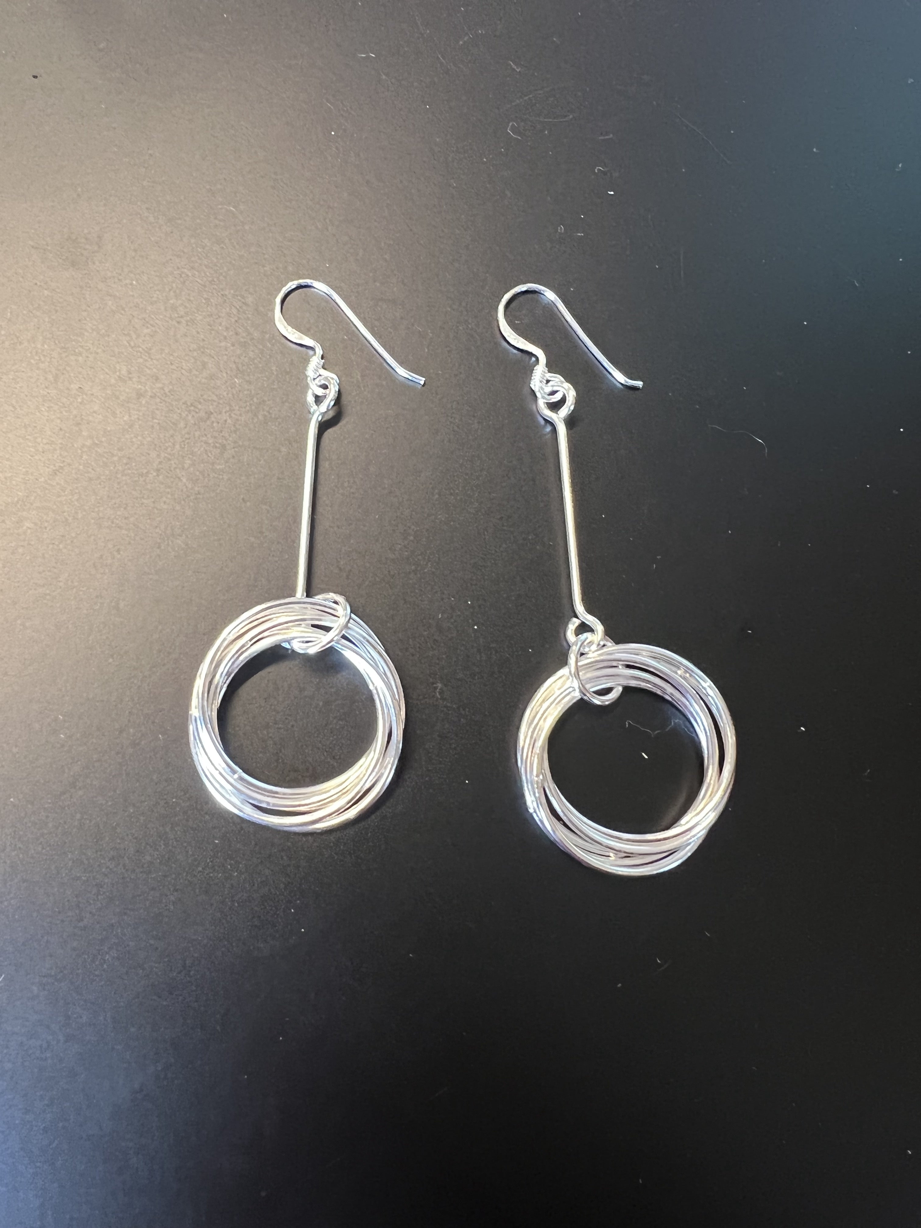 Devise Multi Circle Drop Earrings - Sterling Silver
