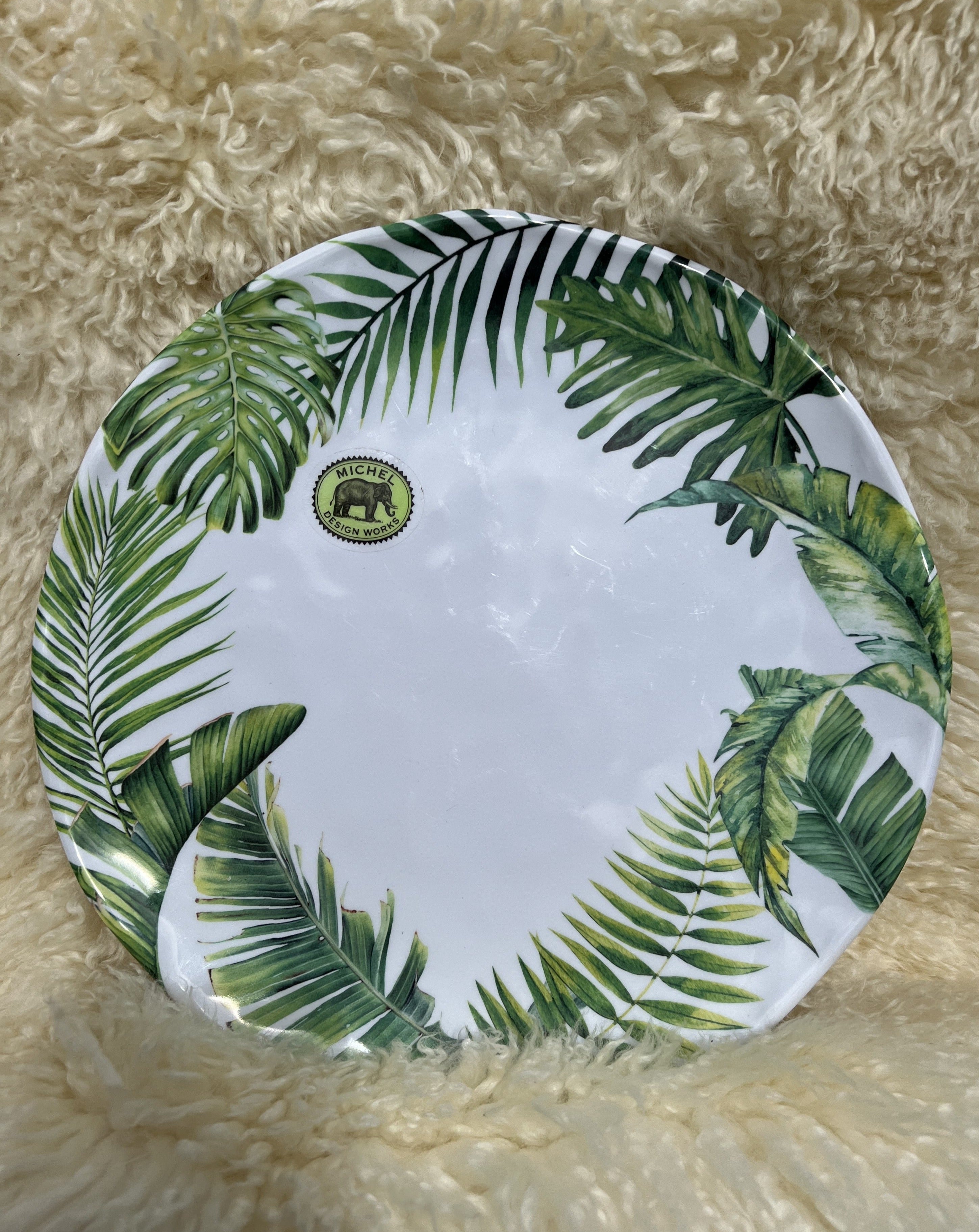 Michel Design Works Melamine Palm Breeze Dinner Plate