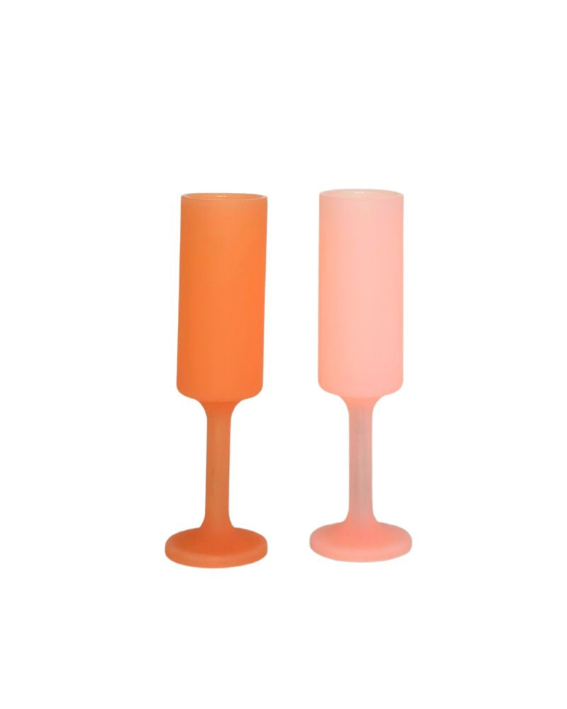 Porter Green Peach + Petal Seff Silicone Unbreakable Champagne Flutes