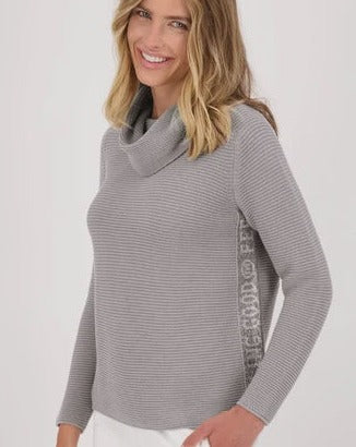 Monari Sweater with Jewelry - Cloud Grey
